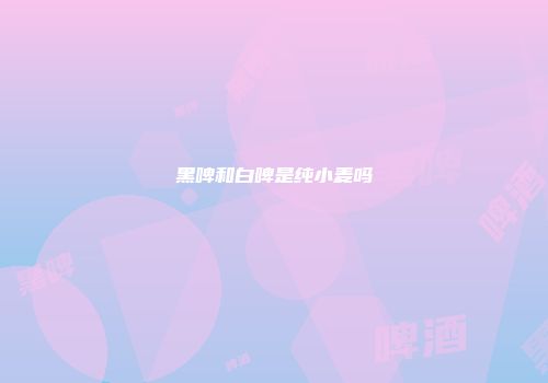 黑啤和白啤是纯小麦吗