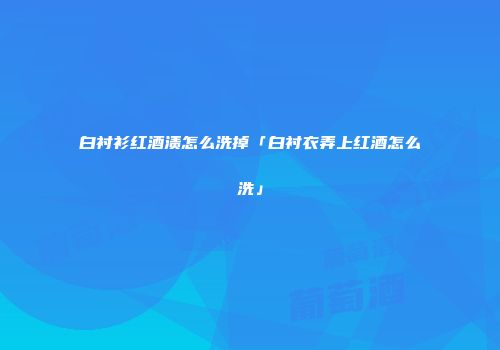 白衬衫红酒渍怎么洗掉「白衬衣弄上红酒怎么洗」