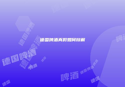 德国啤酒真假如何辩解