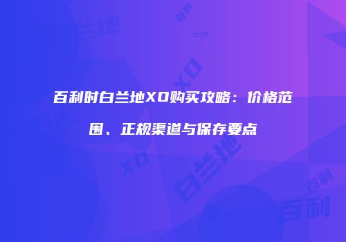 百利时白兰地XO购买攻略：价格范围、正规渠道与保存要点