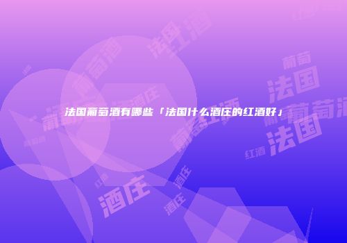 法国葡萄酒有哪些「法国什么酒庄的红酒好」