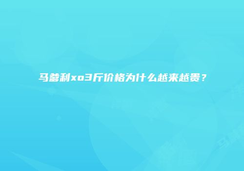 马爹利xo3斤价格为什么越来越贵？
