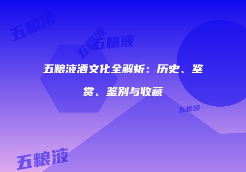 五粮液酒文化全解析：历史、鉴赏、鉴别与收藏