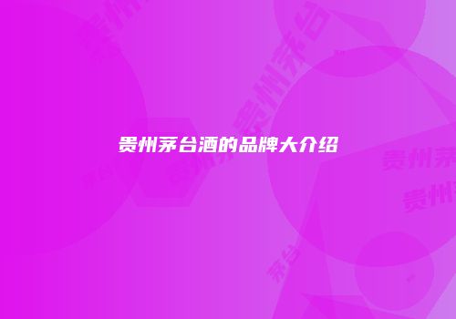 贵州茅台酒的品牌大介绍