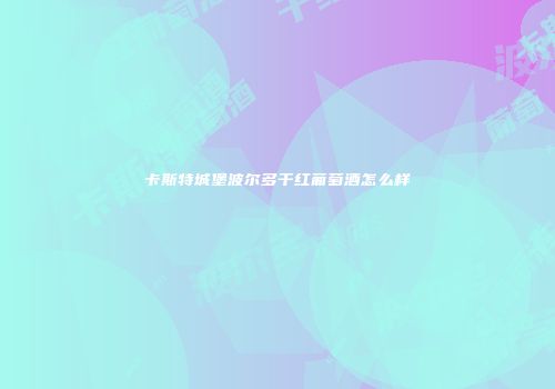卡斯特城堡波尔多干红葡萄酒怎么样