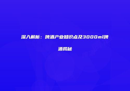 深入解析：啤酒产业知识点及3000ml啤酒揭秘