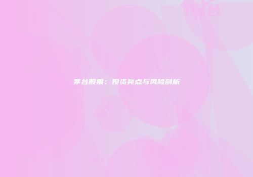 茅台股票：投资亮点与风险剖析