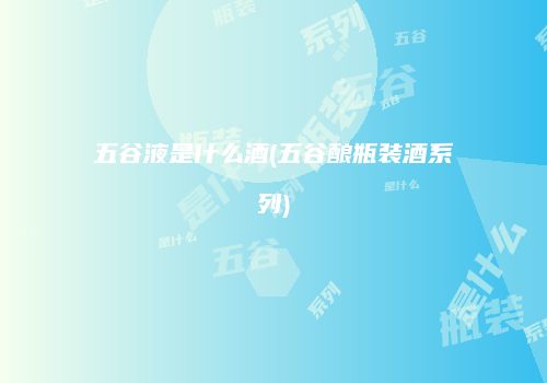 五谷液是什么酒(五谷酿瓶装酒系列)