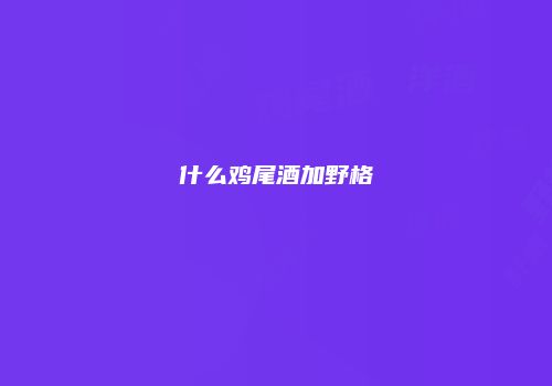 什么鸡尾酒加野格