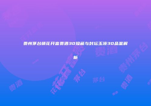 贵州茅台镇花开富贵酒30珍藏与封坛玉液30品鉴解析