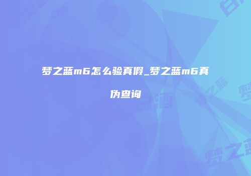 梦之蓝m6怎么验真假_梦之蓝m6真伪查询