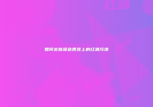 如何去除深色西装上的红酒污渍