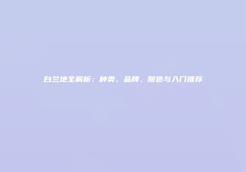 白兰地全解析：种类、品牌、酿造与入门推荐