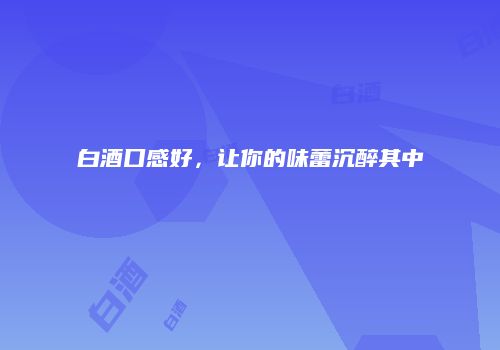 白酒口感好，让你的味蕾沉醉其中