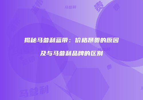 揭秘马爹利蓝带：价格昂贵的原因及与马爹利品牌的区别