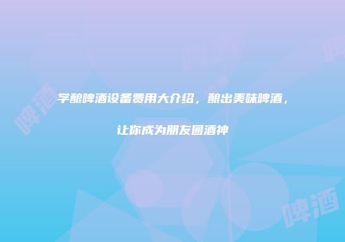 学酿啤酒设备费用大介绍，酿出美味啤酒，让你成为朋友圈酒神