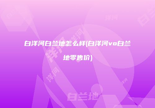 白洋河白兰地怎么样(白洋河vo白兰地零售价)