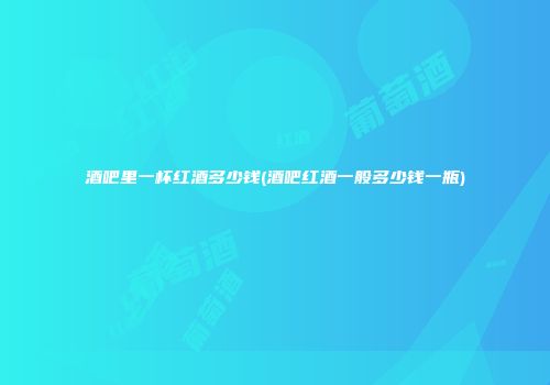 酒吧里一杯红酒多少钱(酒吧红酒一般多少钱一瓶)