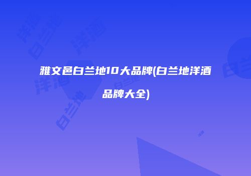 雅文邑白兰地10大品牌(白兰地洋酒品牌大全)