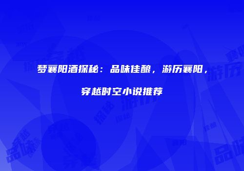 梦襄阳酒探秘：品味佳酿，游历襄阳，穿越时空小说推荐