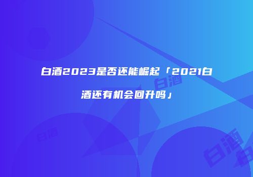 白酒2023是否还能崛起「2021白酒还有机会回升吗」