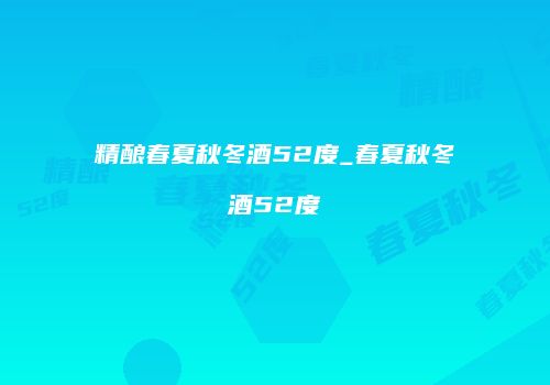 精酿春夏秋冬酒52度_春夏秋冬酒52度