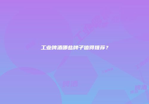 工业啤酒哪些牌子值得推荐？