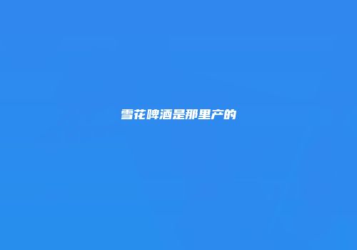 雪花啤酒是那里产的