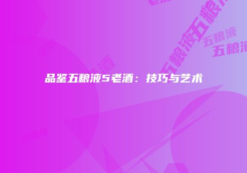 品鉴五粮液5老酒：技巧与艺术