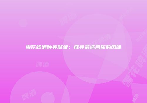 雪花啤酒种类解析：探寻最适合你的风味