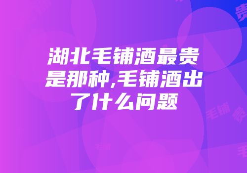 湖北毛铺酒最贵是那种,毛铺酒出了什么问题