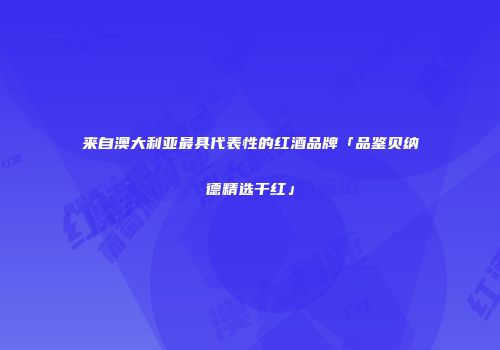 来自澳大利亚最具代表性的红酒品牌「品鉴贝纳德精选干红」