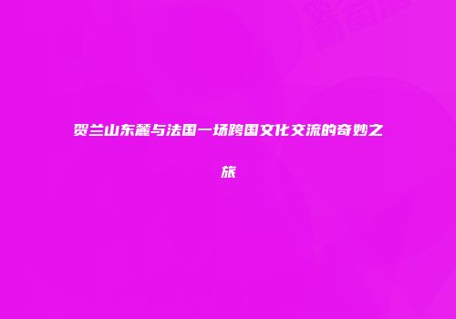 贺兰山东麓与法国一场跨国文化交流的奇妙之旅