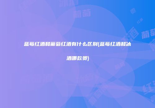 蓝莓红酒和葡萄红酒有什么区别(蓝莓红酒和冰酒哪款贵)