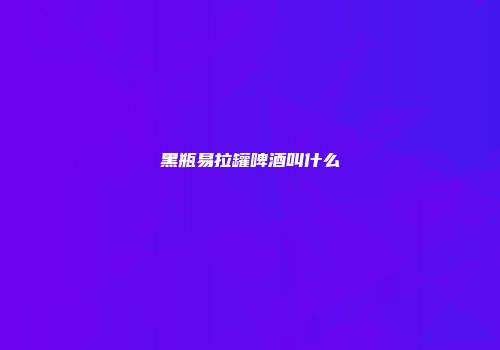 黑瓶易拉罐啤酒叫什么