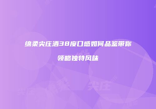 绵柔尖庄酒38度口感如何品鉴带你领略独特风味