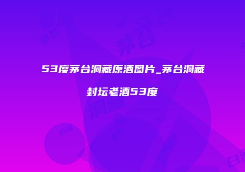 53度茅台洞藏原酒图片_茅台洞藏封坛老酒53度
