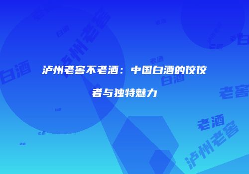 泸州老窖不老酒：中国白酒的佼佼者与独特魅力