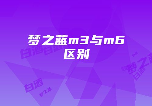 梦之蓝m3与m6区别