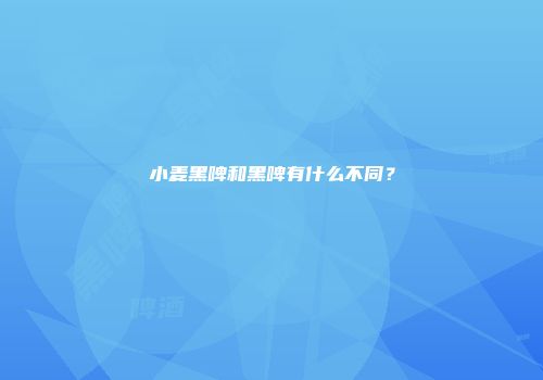小麦黑啤和黑啤有什么不同？