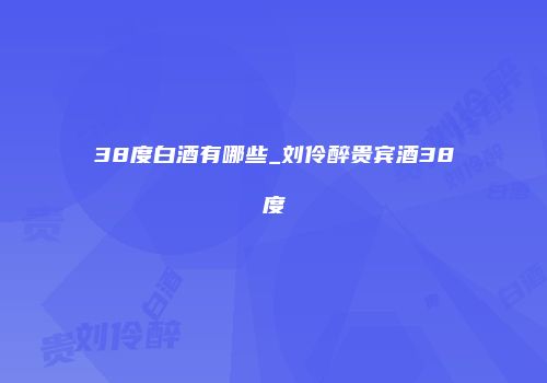 38度白酒有哪些_刘伶醉贵宾酒38度