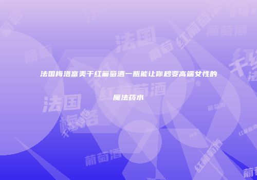 法国梅洛富美干红葡萄酒一瓶能让你秒变高端女性的魔法药水