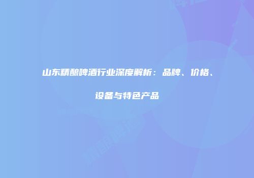 山东精酿啤酒行业深度解析：品牌、价格、设备与特色产品