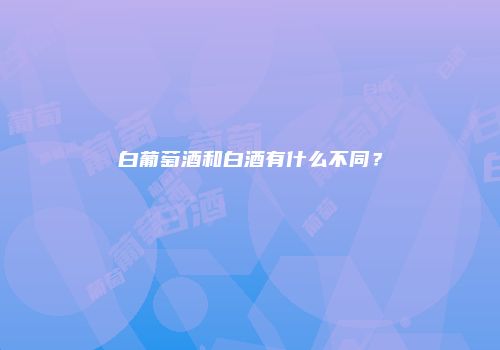 白葡萄酒和白酒有什么不同？