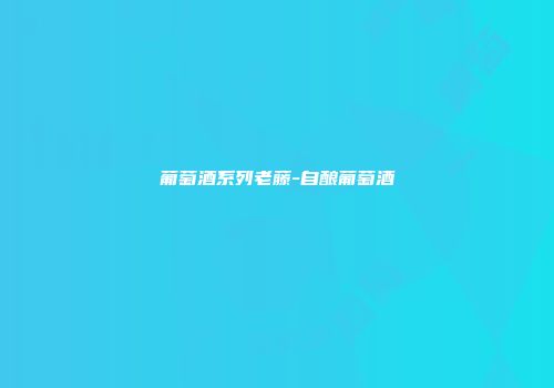 葡萄酒系列老藤-自酿葡萄酒