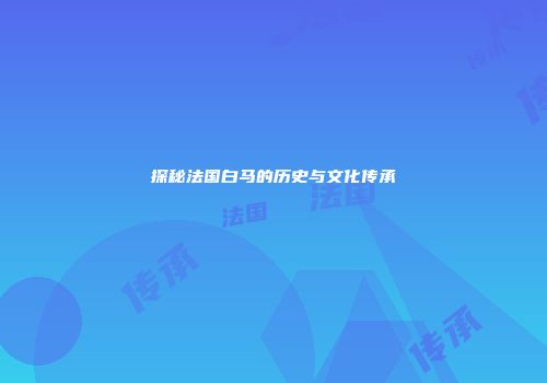 探秘法国白马的历史与文化传承