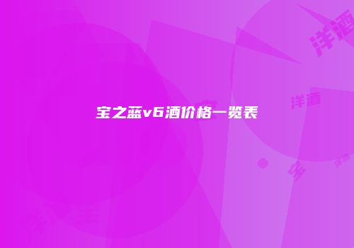宝之蓝v6酒价格一览表