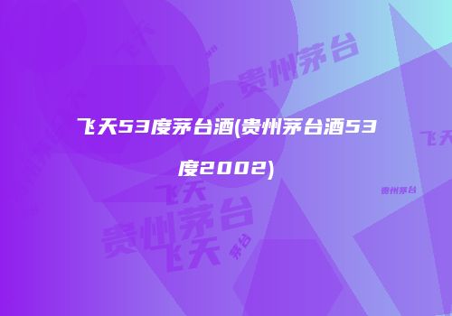飞天53度茅台酒(贵州茅台酒53度2002)