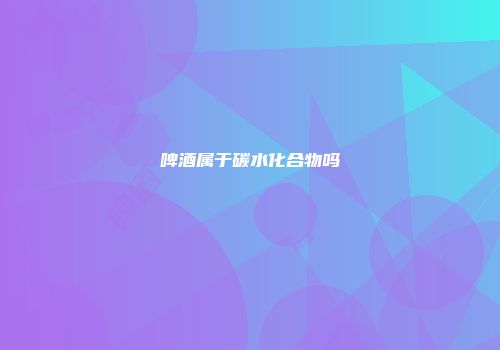 啤酒属于碳水化合物吗