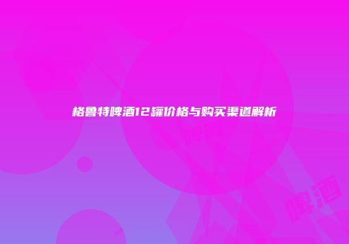 格鲁特啤酒12罐价格与购买渠道解析